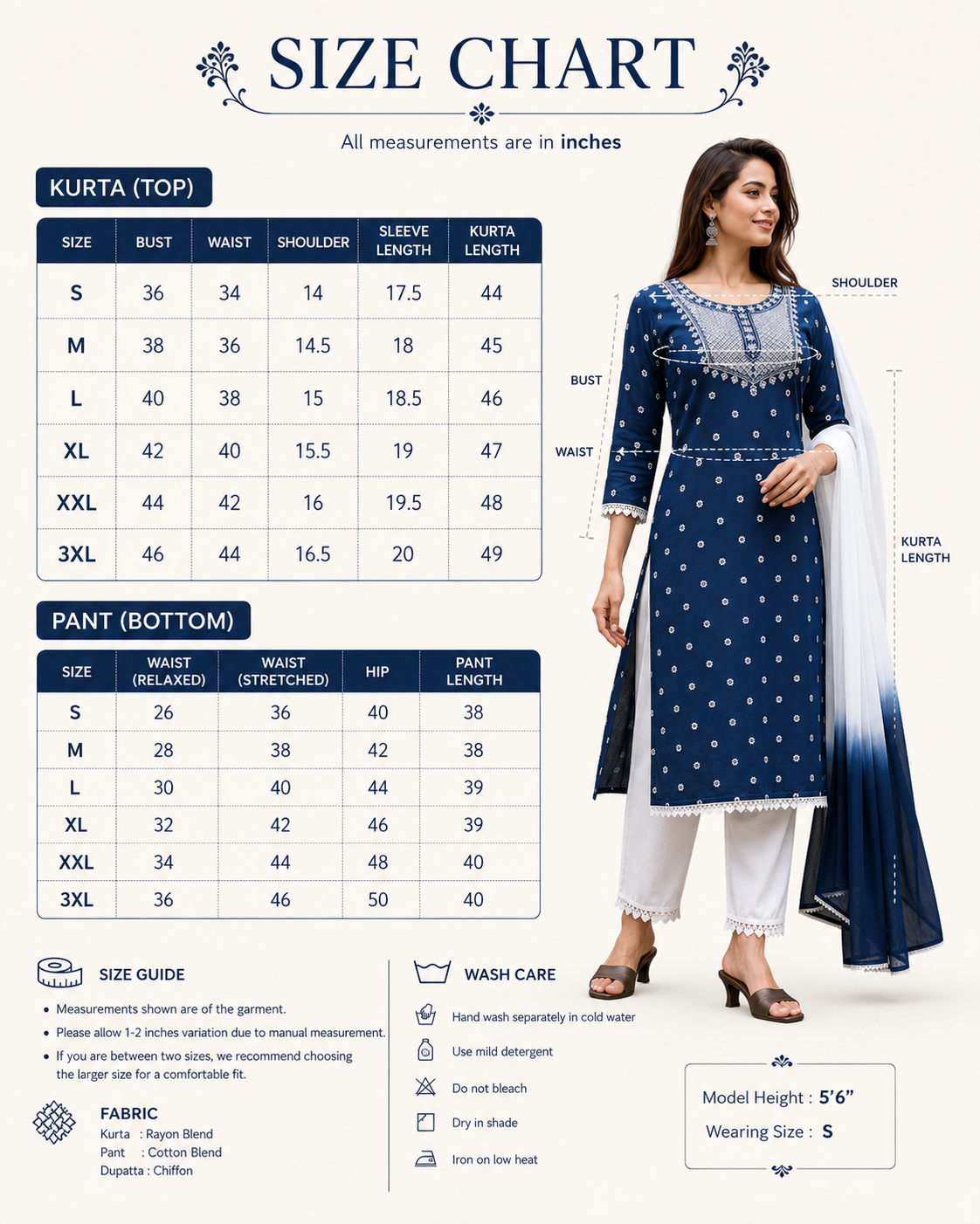 Women's Embroidered Kurta Pant & Dupatta Set | Elegant Ethnic Wear for Casual, Office & Festive Look