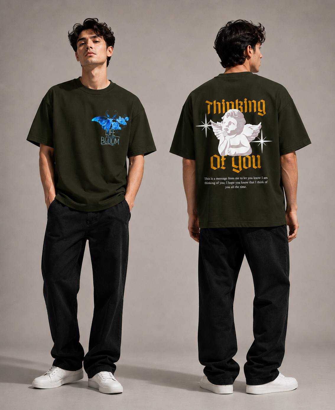 Thinking of You Oversized Graphic T-Shirt | 240 GSM Cotton
