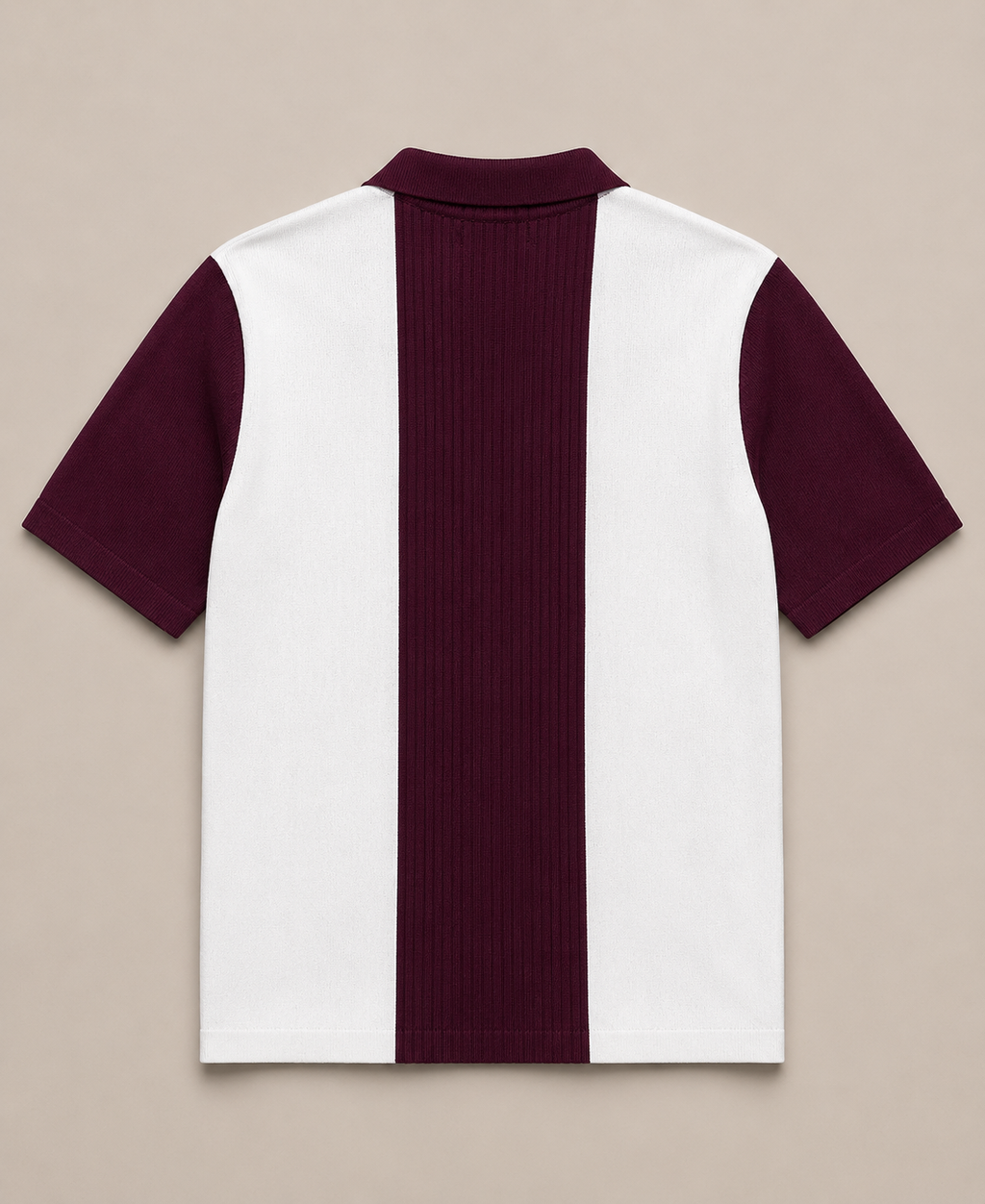 Men's Premium Striped Quarter-Zip Knit Polo T-Shirt