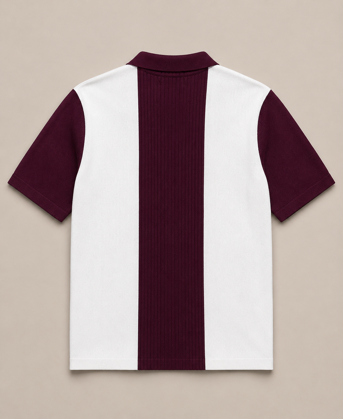 Men's Premium Striped Quarter-Zip Knit Polo T-Shirt