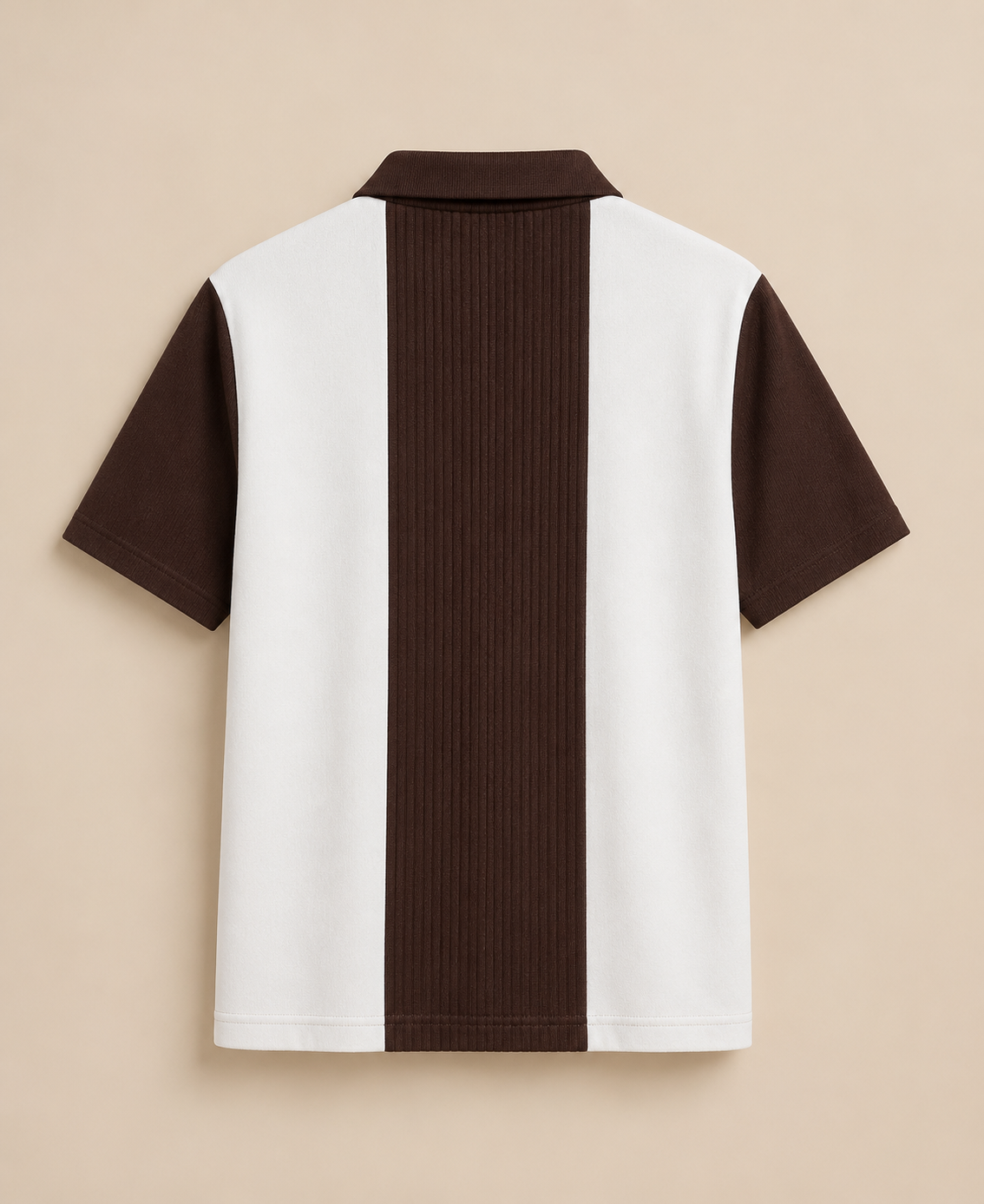 Men's Premium Striped Quarter-Zip Knit Polo T-Shirt