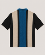 Men’s Half Sleeve Textured Panel Design Zip Polo T-Shirt