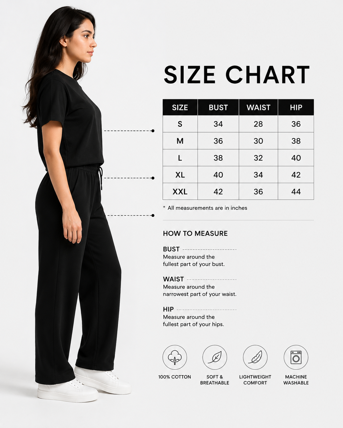 Women's Premium Cotton Co-Ord Set | Relaxed Fit Everyday Lounge Wear
