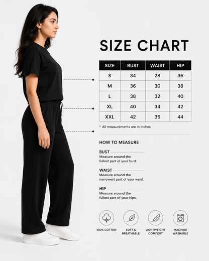 Women's Premium Cotton Co-Ord Set | Relaxed Fit Everyday Lounge Wear