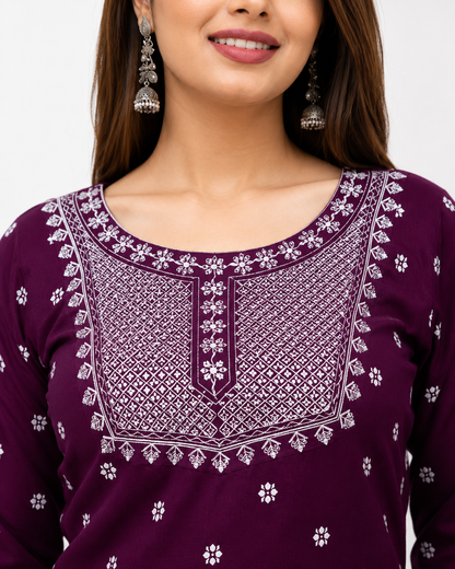 Women's Embroidered Kurta Pant & Dupatta Set | Elegant Ethnic Wear for Casual, Office & Festive Look