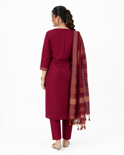 Women's Premium Kurta Pant Dupatta Set | Soft Cotton Blend Ethnic Suit for Festive & Casual Wear