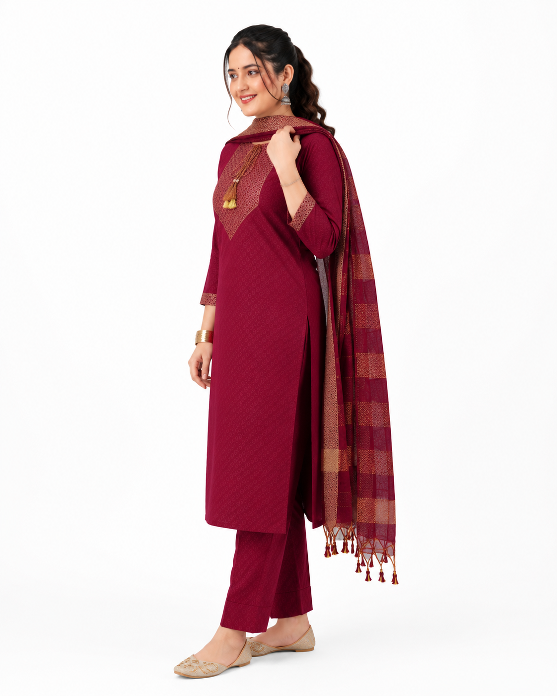 Women's Premium Kurta Pant Dupatta Set | Soft Cotton Blend Ethnic Suit for Festive & Casual Wear