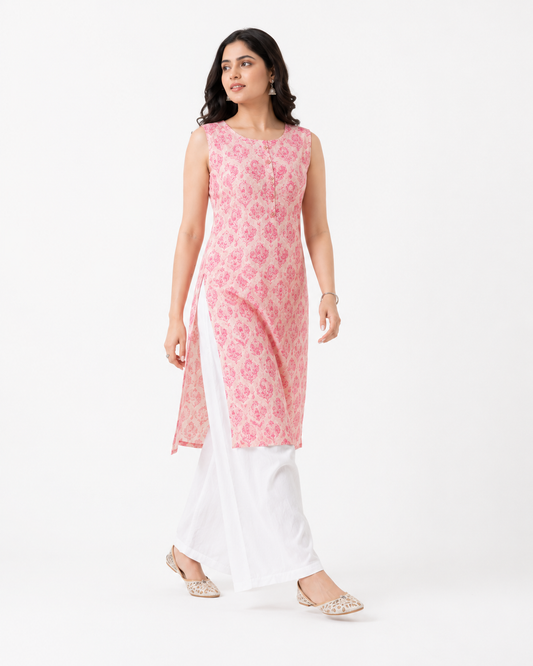 Women's Premium Printed Straight Kurta with Palazzo Set | Comfortable Ethnic Wear