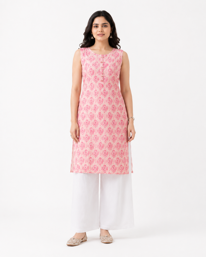 Women's Premium Printed Straight Kurta with Palazzo Set | Comfortable Ethnic Wear