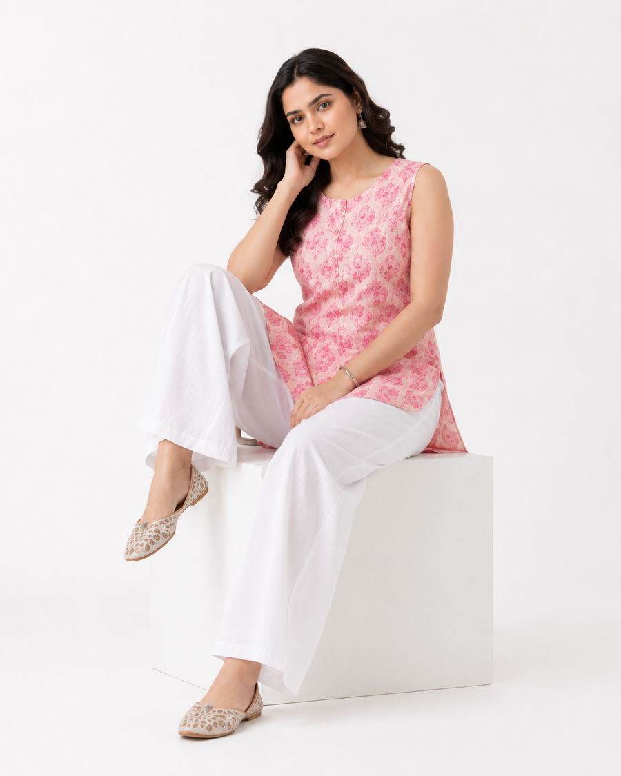 Women's Premium Printed Straight Kurta with Palazzo Set | Comfortable Ethnic Wear