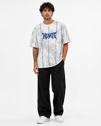 Oversized Acid Wash Graphic Tee for Men