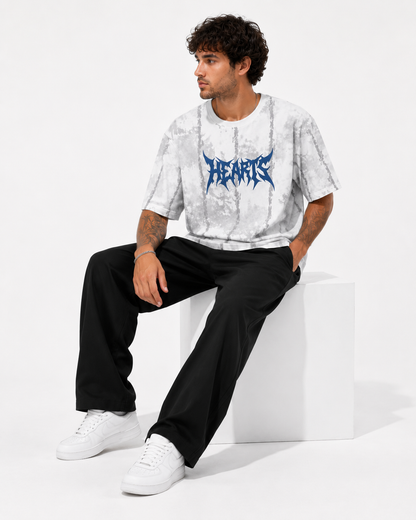 Oversized Acid Wash Graphic Tee for Men