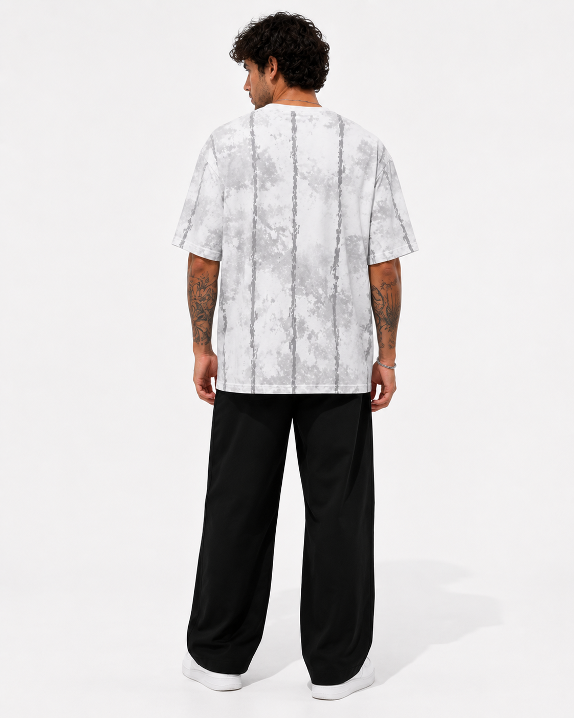 Oversized Acid Wash Graphic Tee for Men