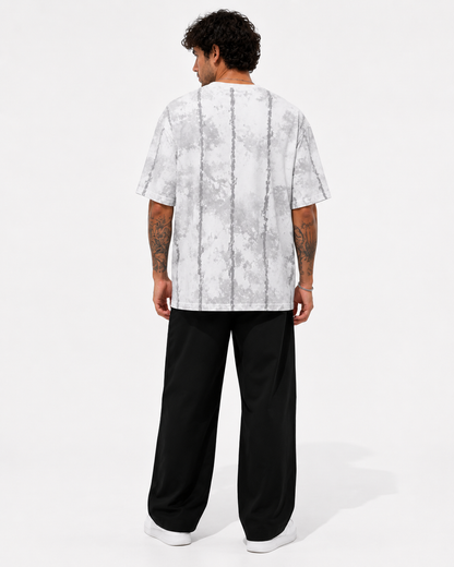 Oversized Acid Wash Graphic Tee for Men