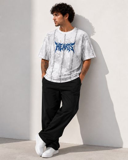 Oversized Acid Wash Graphic Tee for Men