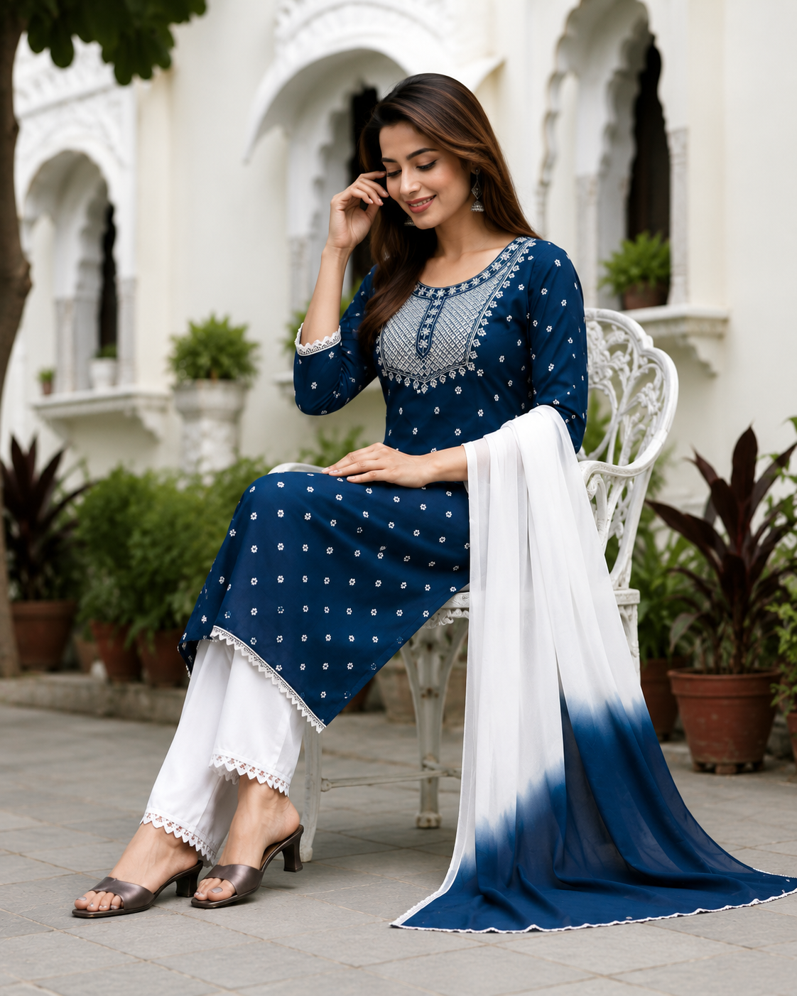 Women's Embroidered Kurta Pant & Dupatta Set | Elegant Ethnic Wear for Casual, Office & Festive Look