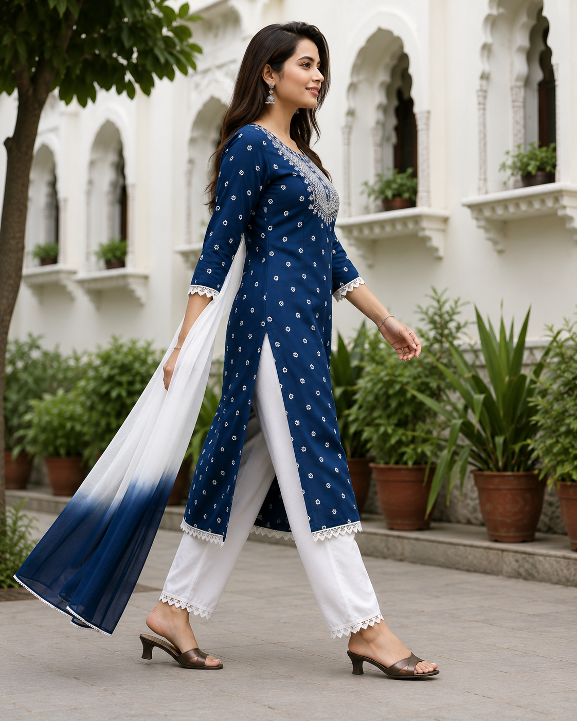Women's Embroidered Kurta Pant & Dupatta Set | Elegant Ethnic Wear for Casual, Office & Festive Look