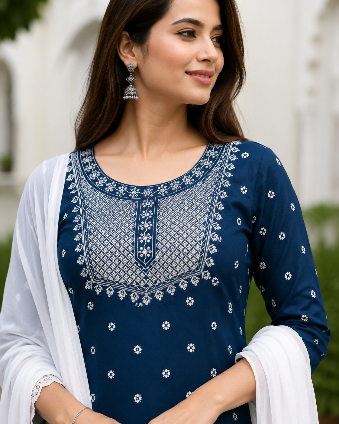 Women's Embroidered Kurta Pant & Dupatta Set | Elegant Ethnic Wear for Casual, Office & Festive Look