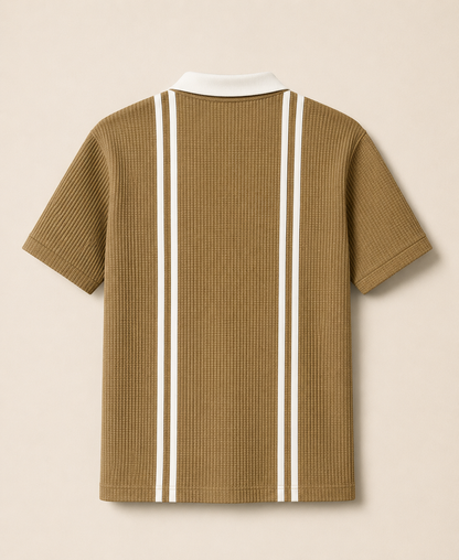 Men Polo Neck Zipper Half Sleeves Tshirt