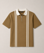 Men Polo Neck Zipper Half Sleeves Tshirt