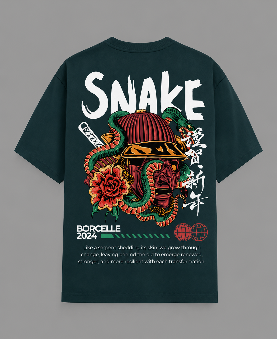 Snake Graphic Oversized T-Shirt for Men & Women | 240 GSM 100% Cotton