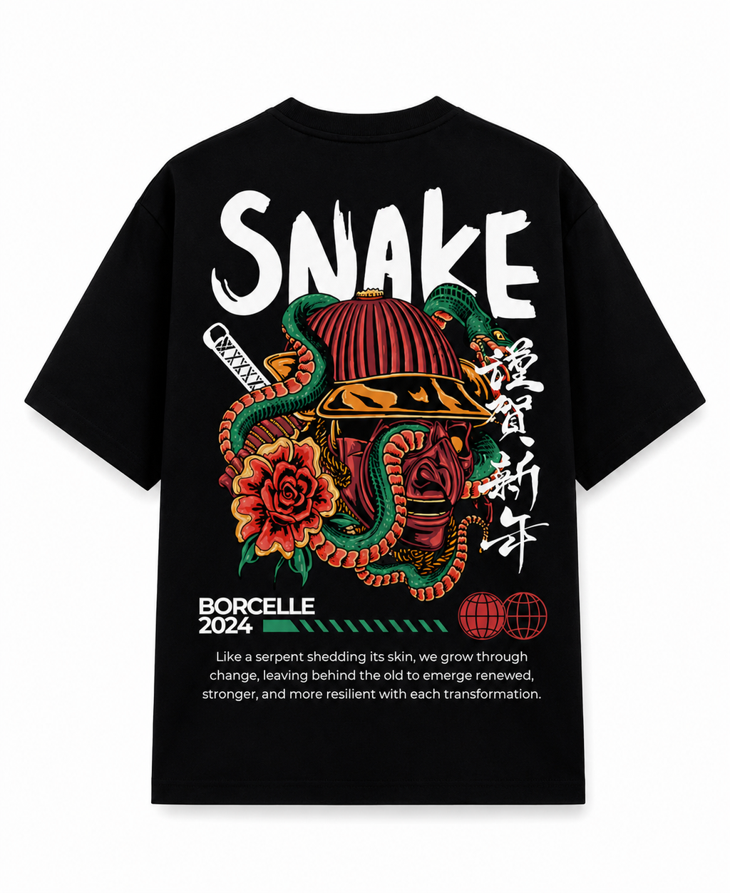 Snake Graphic Oversized T-Shirt for Men & Women | 240 GSM 100% Cotton