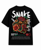 Snake Graphic Oversized T-Shirt for Men & Women | 240 GSM 100% Cotton
