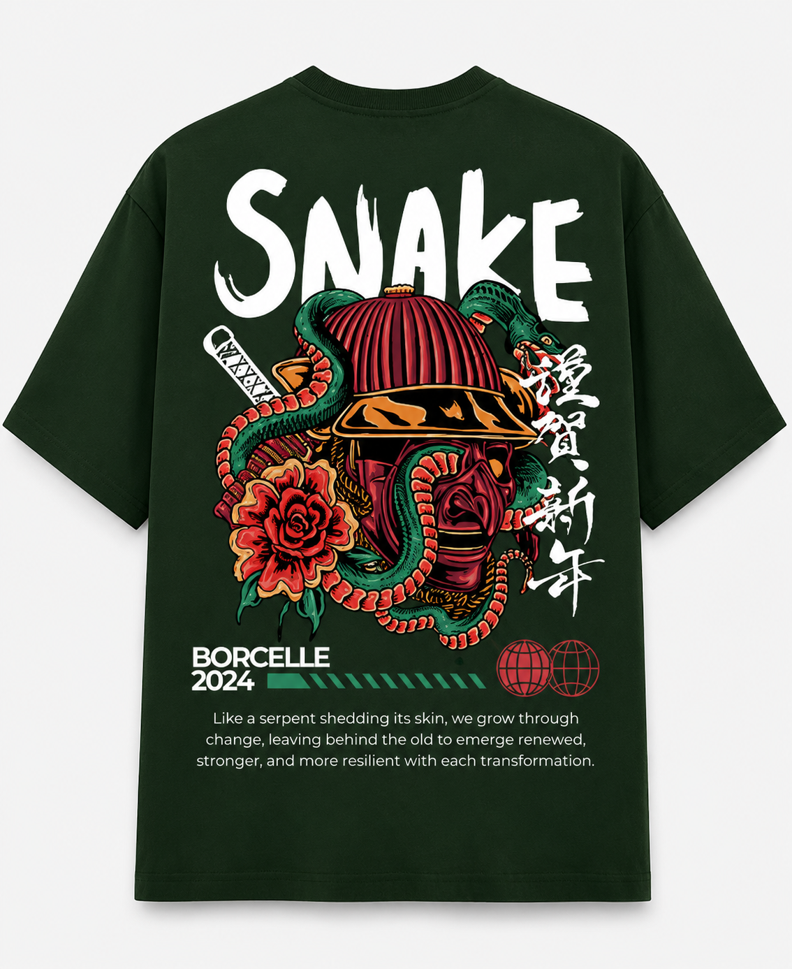 Snake Graphic Oversized T-Shirt for Men & Women | 240 GSM 100% Cotton