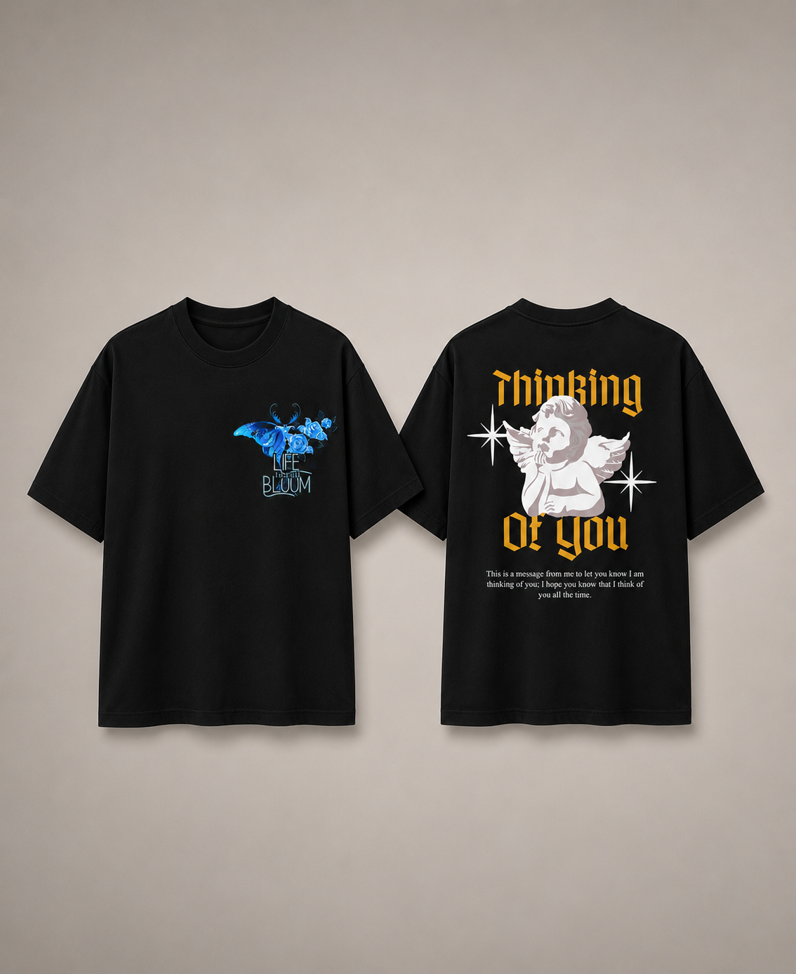 Thinking of You Oversized Graphic T-Shirt | 240 GSM Cotton