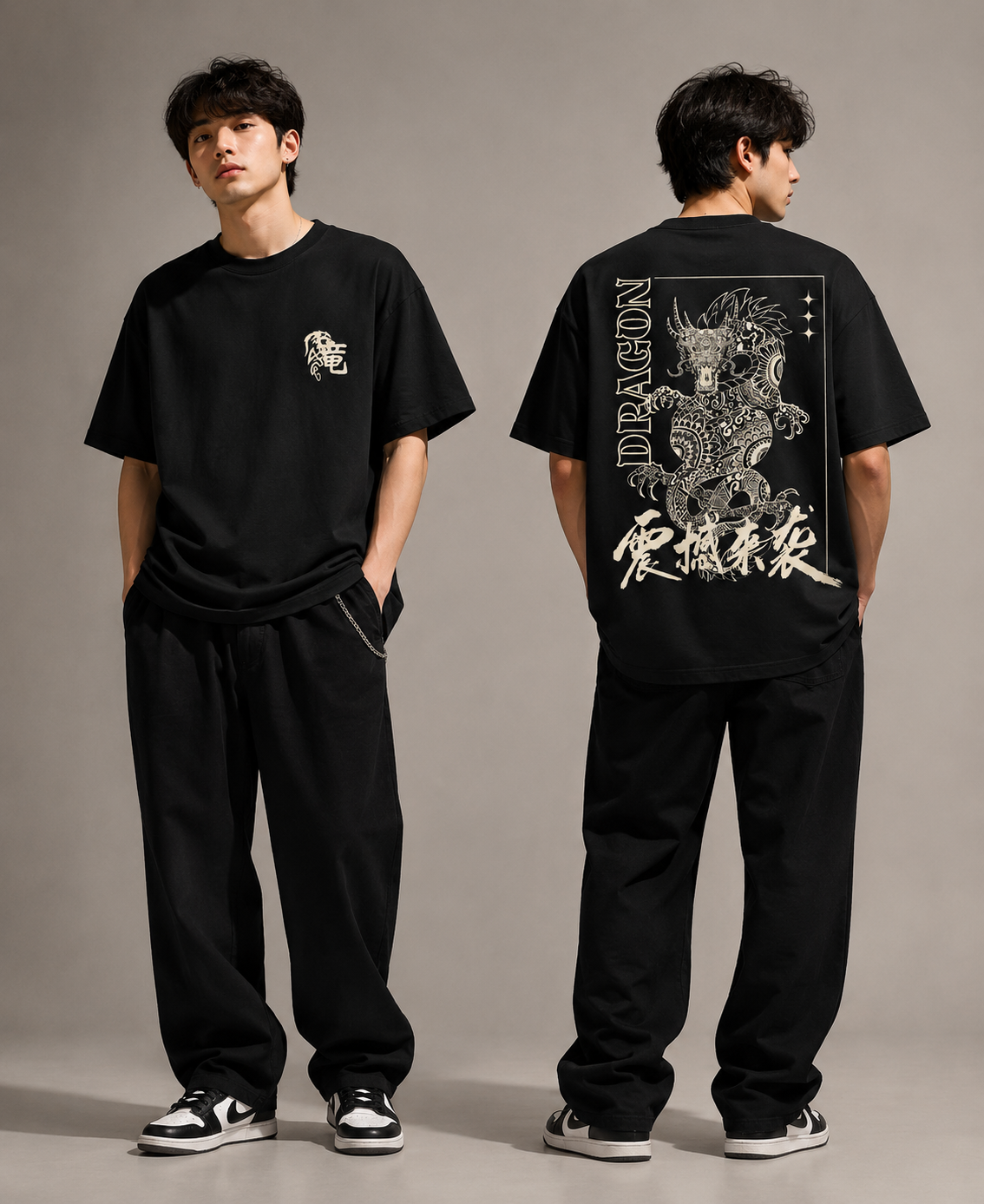 Japanese Dragon Oversized T-Shirt for Men & Women | 240 GSM 100%Cotton
