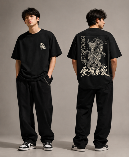 Japanese Dragon Oversized T-Shirt for Men & Women | 240 GSM 100%Cotton