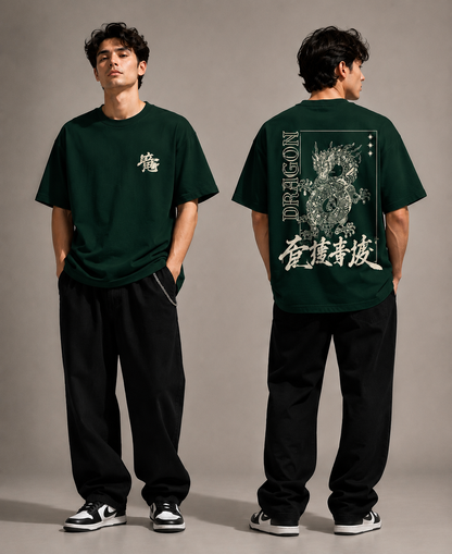 Japanese Dragon Oversized T-Shirt for Men & Women | 240 GSM 100%Cotton