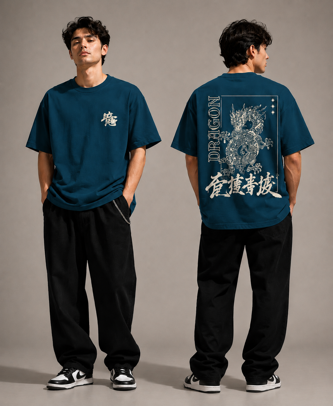Japanese Dragon Oversized T-Shirt for Men & Women | 240 GSM 100%Cotton