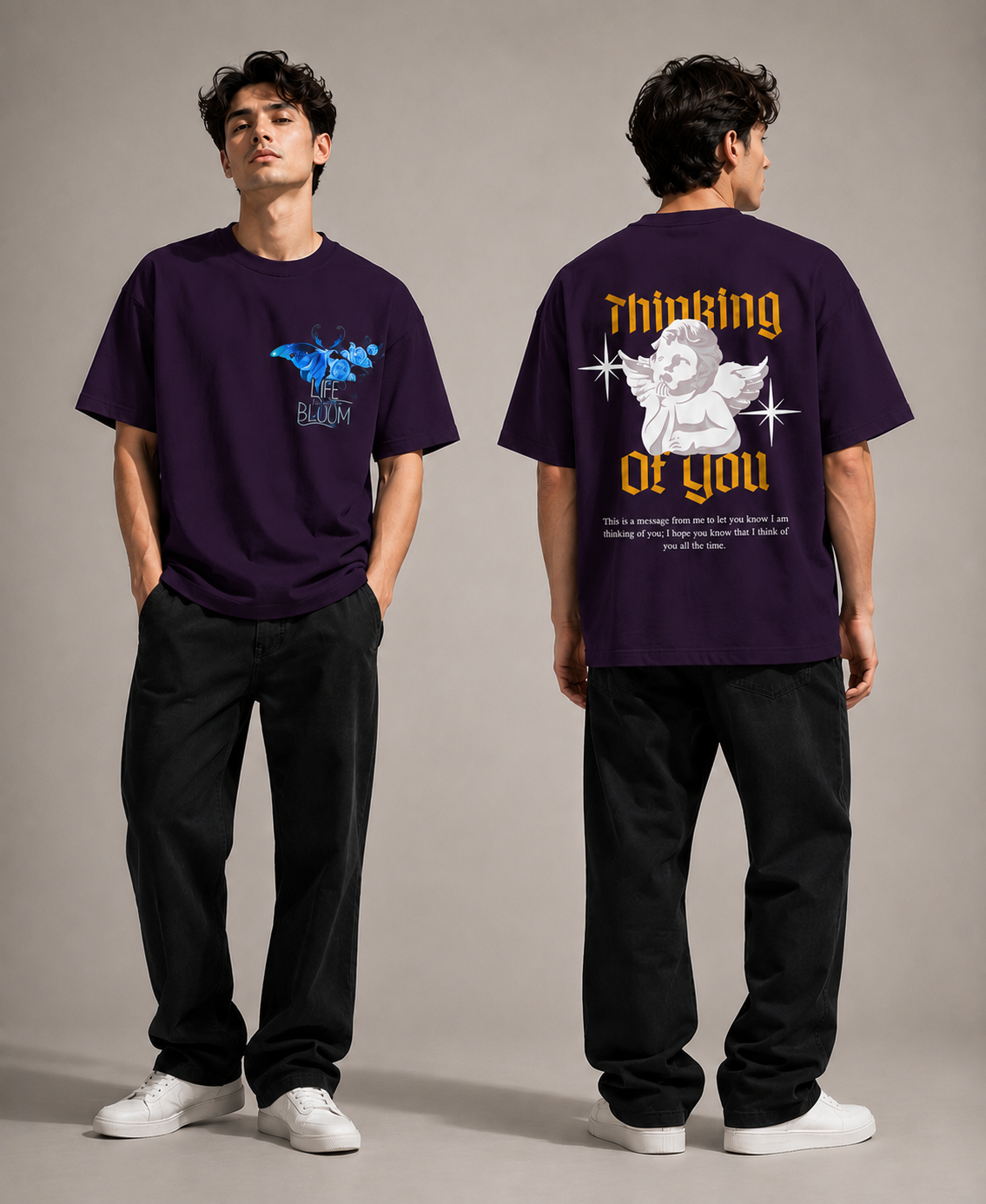 Thinking of You Oversized Graphic T-Shirt | 240 GSM Cotton