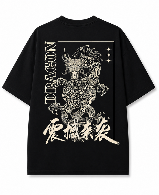Japanese Dragon Oversized T-Shirt for Men & Women | 240 GSM 100%Cotton