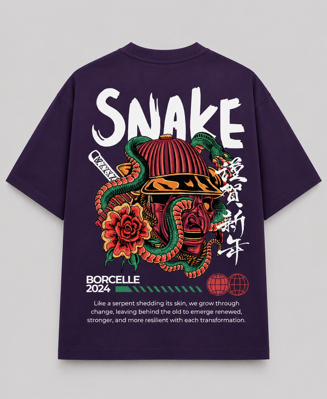 Snake Graphic Oversized T-Shirt for Men & Women | 240 GSM 100% Cotton