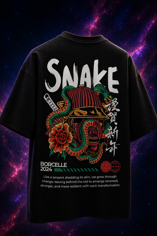 Snake Graphic Oversized T-Shirt for Men & Women | 240 GSM 100% Cotton