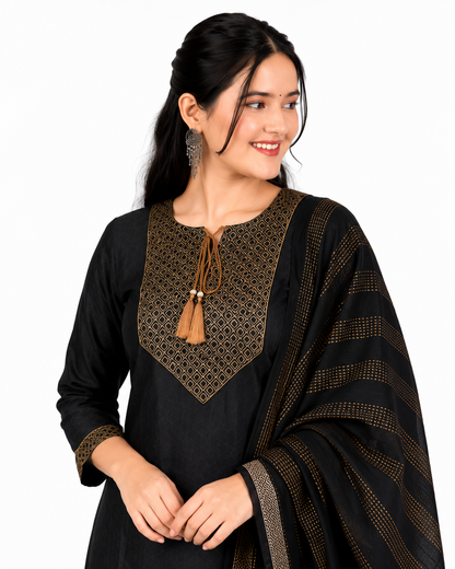 Women's Premium Kurta Pant Dupatta Set | Soft Cotton Blend Ethnic Suit for Festive & Casual Wear