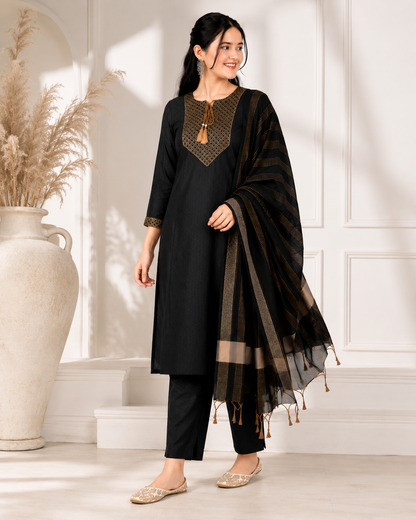 Women's Premium Kurta Pant Dupatta Set | Soft Cotton Blend Ethnic Suit for Festive & Casual Wear